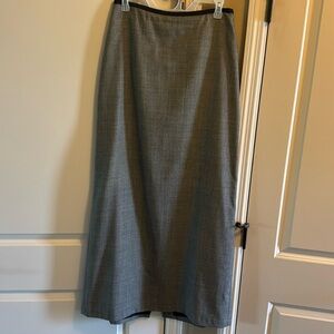 J. Crew Tall Maxi Skirt Heathered Gray Black Full Skirt 8 Tall